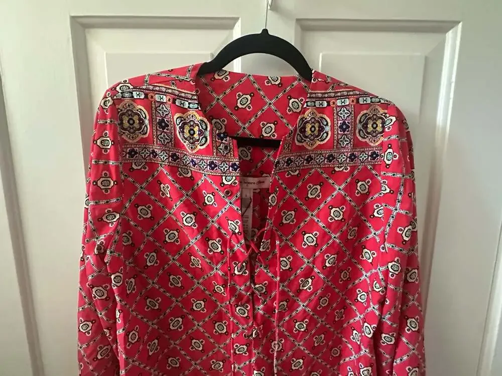Nanette Lepore Red Batik Swim Cover Up